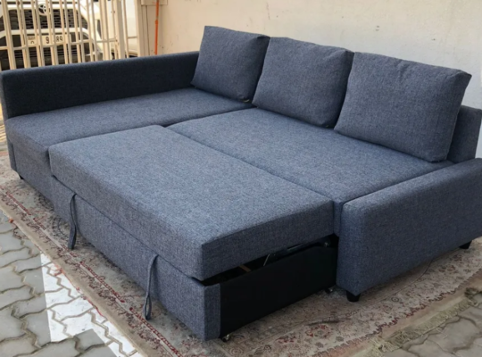 L shaped sofa come bed with storage for sale