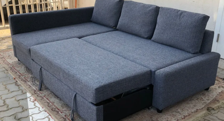 L shaped sofa come bed with storage for sale