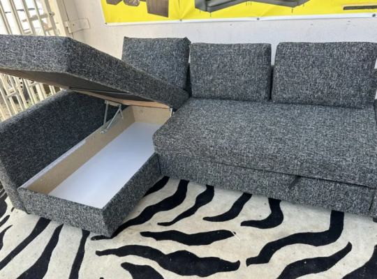 L shaped sofa come bed with storage for sale