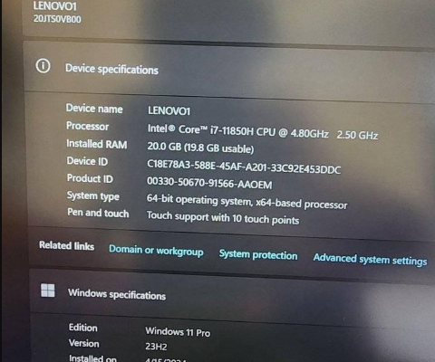 Lenovo i7 11th generation for sale