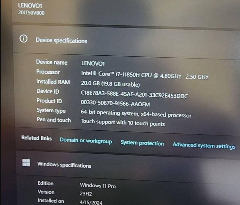 Lenovo i7 11th generation for sale