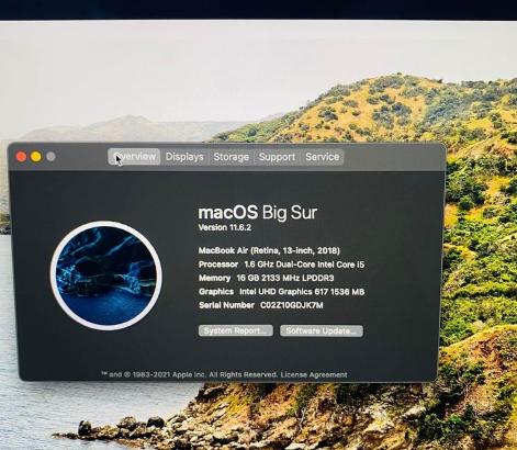 MacBook Air 2018 (13.3 )inch With 16 Gb Ram For Sa