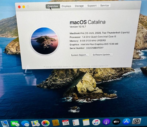 MacBook Pro 2020 13.3inch with 8 gb ram and 256 ss