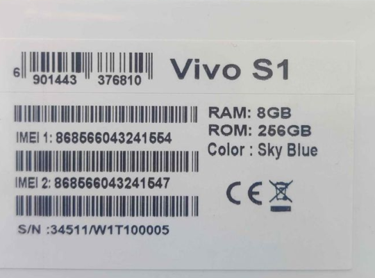 VIVO S1 8GB RAM 256GB STORAGE WITH BOX FOR SALE