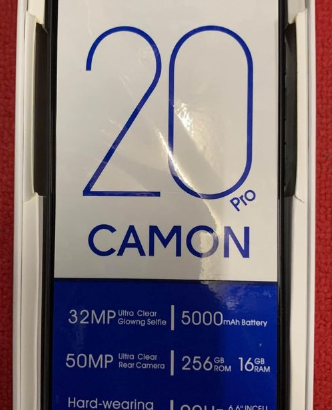 20 pro camon 8+8=16gb ram 256gb storage for sale