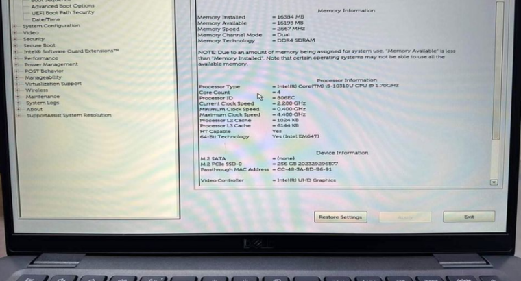 Apple i5 10th Gen 16GB RAM 256GB SSD Laptop For Sa