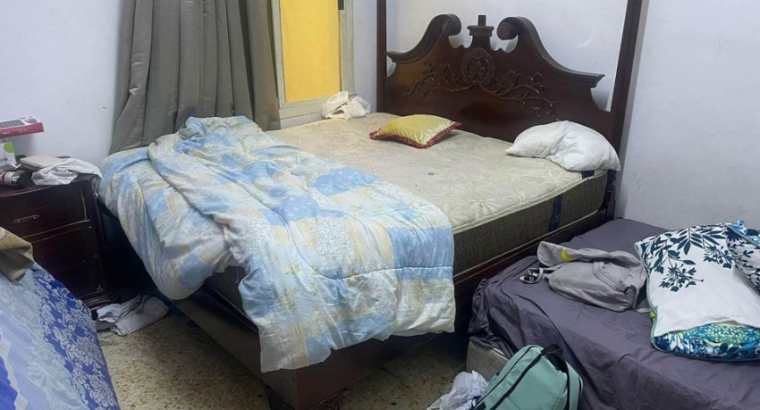 Bed with cupboard and side table for sale