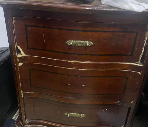 Bed with cupboard and side table for sale