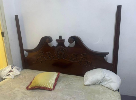 Bed with cupboard and side table for sale