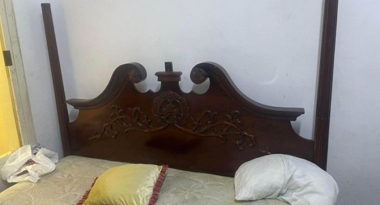 Bed with cupboard and side table for sale