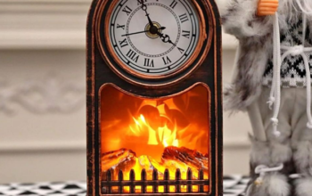 LED clock with realistic flame effect for sale