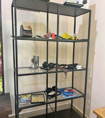 Fancy glass with Metal frames shelves for sale