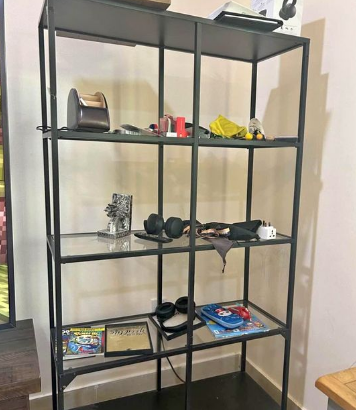 Fancy glass with Metal frames shelves for sale