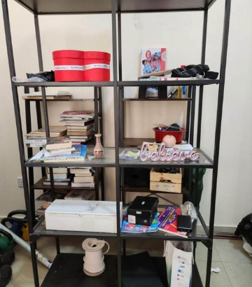 Fancy glass with Metal frames shelves for sale