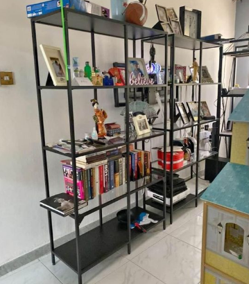 Fancy glass with Metal frames shelves for sale