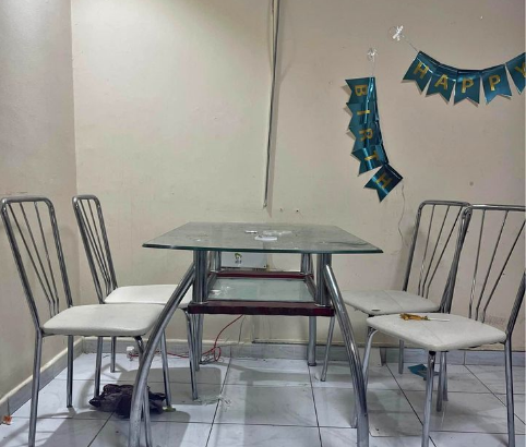Tempered Glass Dining Table with four Chairs For S