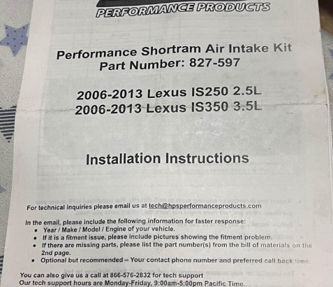 HPS Performance Air intake For Lexus For Sale