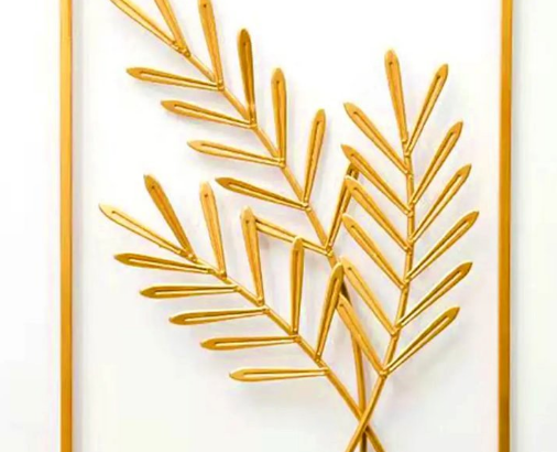 Golden Leaf Wall Hanging Decor For Sale