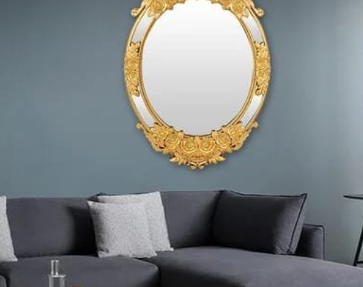 Creative Luxury Carved Flowers Wall Hanging Mirror
