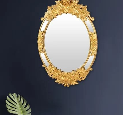 Creative Luxury Carved Flowers Wall Hanging Mirror