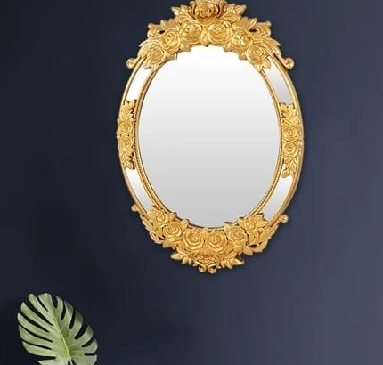 Creative Luxury Carved Flowers Wall Hanging Mirror