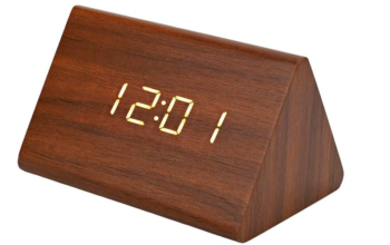 Triangle Modern Simple Design Wooden LED Clock For