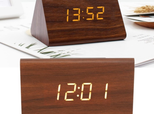 Triangle Modern Simple Design Wooden LED Clock For