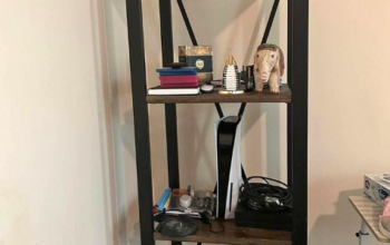 Black shelving and Car seat for sale