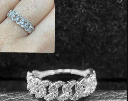 White gold Bracelet & Ring Set Japan gold&setting
