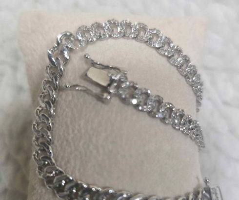 White gold Bracelet & Ring Set Japan gold&setting