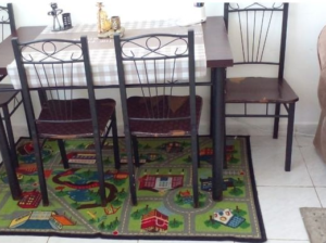 Dining table & 4 chairs & carpet for sale