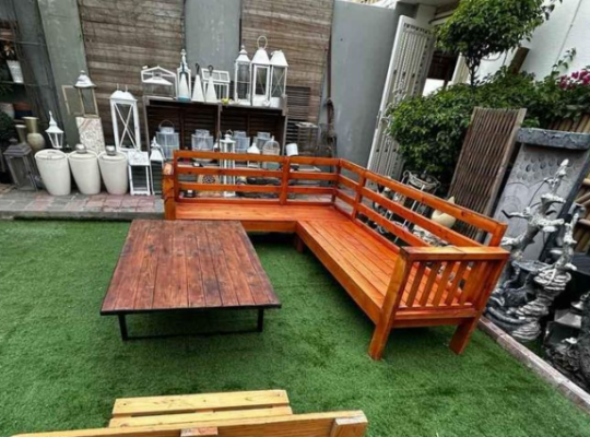 Garden Wooden Sofa with high dining table for sale