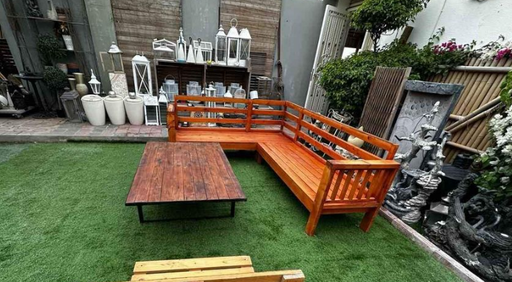 Garden Wooden Sofa with high dining table for sale