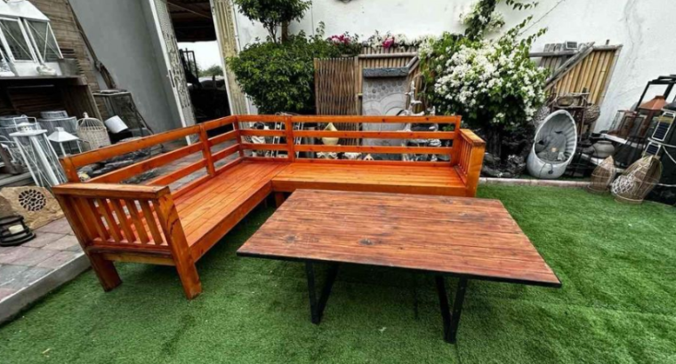 Garden Wooden Sofa with high dining table for sale