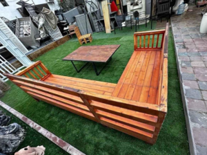 Garden Wooden Sofa with high dining table for sale