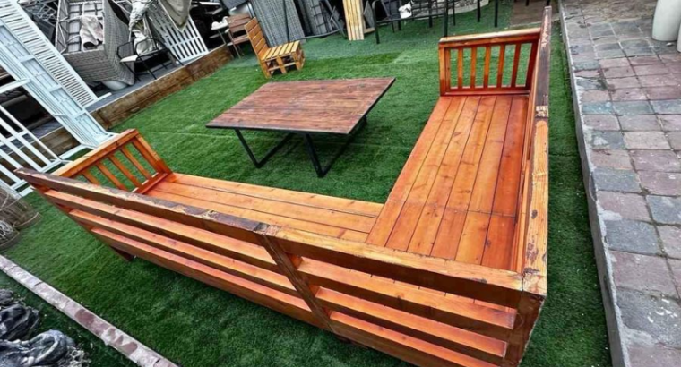 Garden Wooden Sofa with high dining table for sale