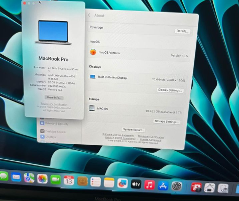 MacBook Pro 2018 15 inch 6core core i7 for sale