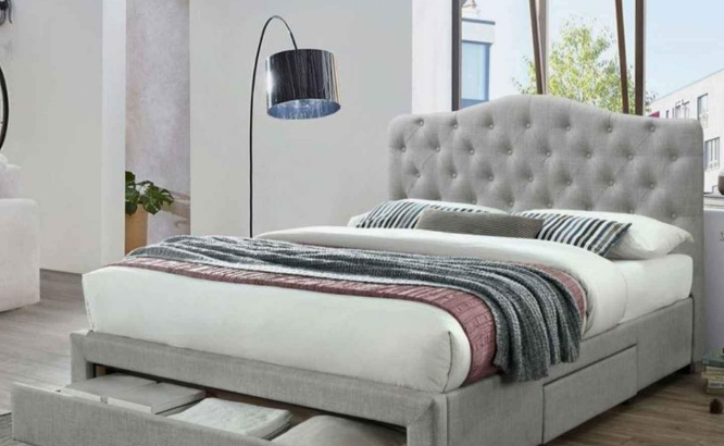 Queen Size Bed Brand New 150×200 Velvet Fabric Tuf