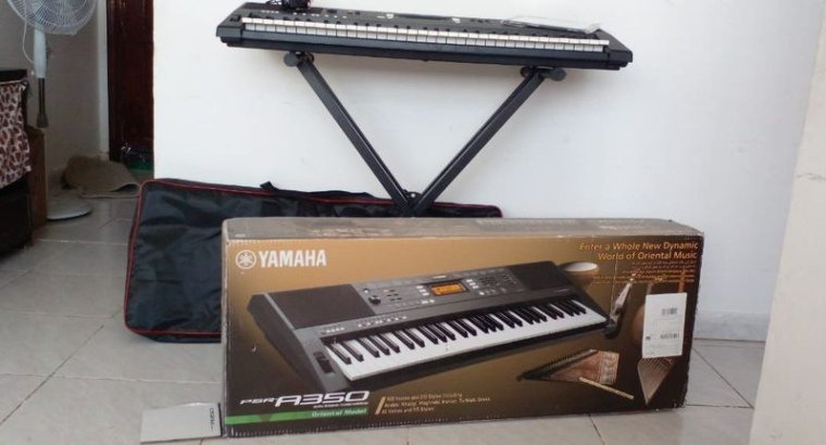Yamaha PSR-A350 Oriental Keyboard in its packaging
