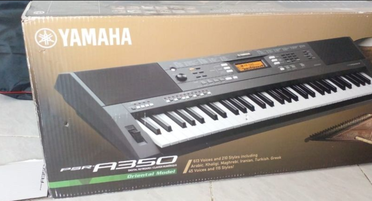 Yamaha PSR-A350 Oriental Keyboard in its packaging