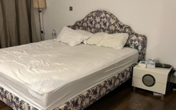 king bed with mattress and 2 side tables for sale