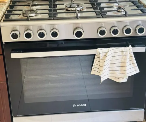 Bosch gas cooker 90×60 cm stainless steel For Sale