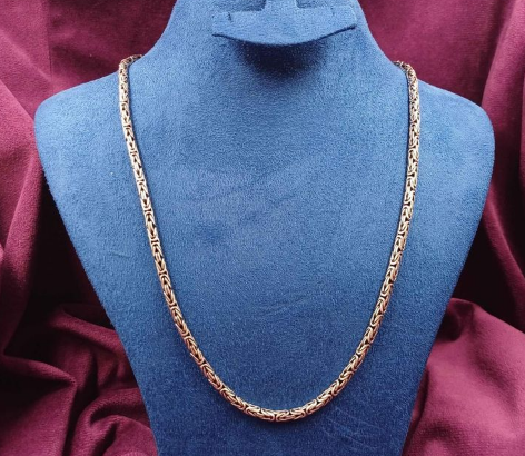 Italian Silver 925 Men’s Oxidize King Square Chain