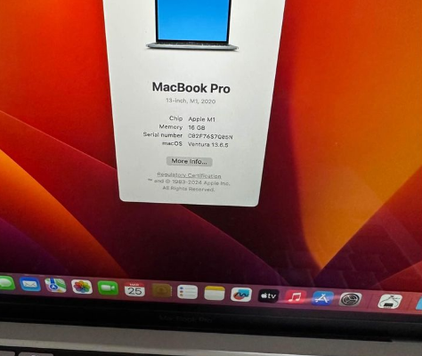 MacBook Pro m1 with 16 gb ram and 512 Ssd for sale