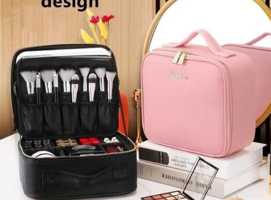 Portable Makeup Bag with Mirror & Light For Sale