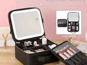 Portable Makeup Bag with Mirror & Light For Sale