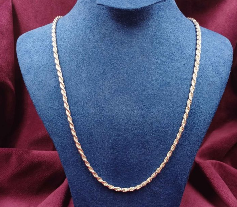 Italian Silver 925 Men’s Rope Chain 22″ For Sale
