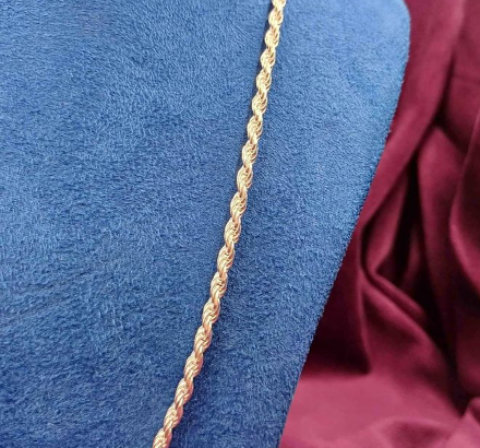 Italian Silver 925 Men’s Rope Chain 22″ For Sale