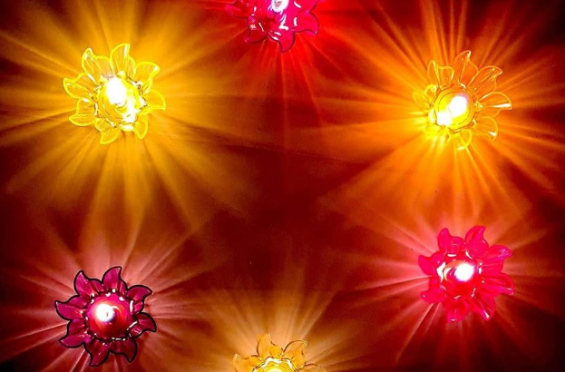 PHRI Diwali shadow diyas Set Of 12 different colou