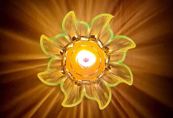 PHRI Diwali shadow diyas Set Of 12 different colou